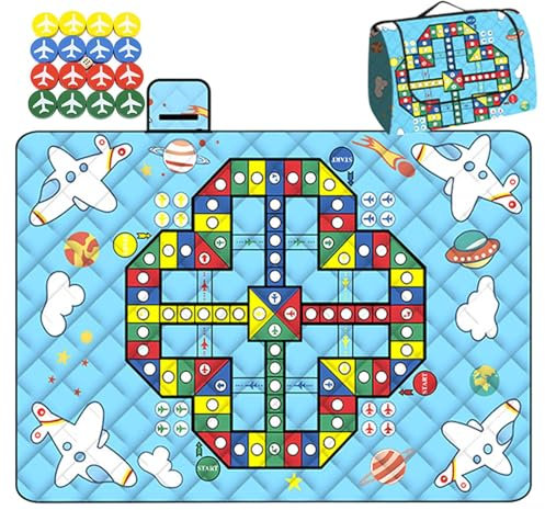 Opilroyn Spielmatte, wasserdicht, mit Schachfiguren, Krabbeldecke, faltbar, tragbar, leicht, für, Park, Camping, Picknick
