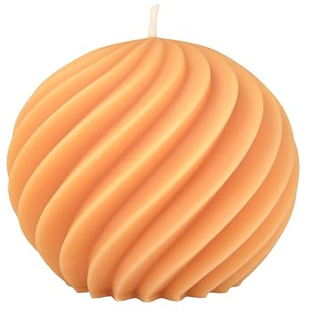 candlery. | Spiral Kugel Kerze | Rapswachs | Vegan&Handmade | Design-Kerzen | Made in Germany | Kerzenmanufaktur aus dem Münsterland (8x8,vanille,1)