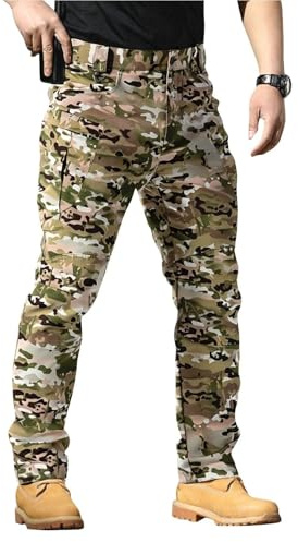 ZTFYKLIN Pantalon Cargo Homme Tactique Multi Poches Combat Stretch Extensible Séchage Rapide Pantalons Hommes Treillis Militaire Randonnée Chasse Travail Décontracté Ceinture élastique