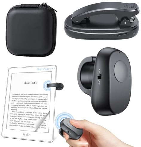 Resptasski Finger Ring Kindle Page Turner Remote, Rechargeable Wireless Clicker for Kindle Paperwhite, E-Readers & Camera, Perfect for Hands-Free Reading Anywhere, Bed, Treadmill Reading (Black)
