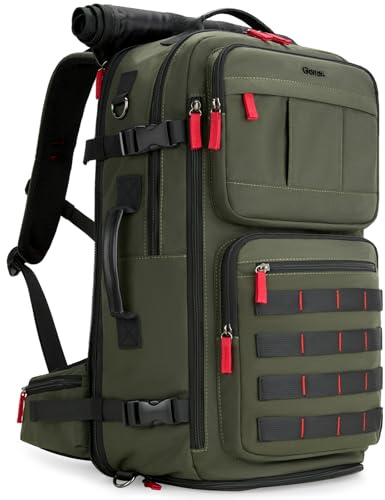 Gonex Reisrucksack 40L–45L, Große Handgepäck Duffel Bag aus Nylon, 3-in-1 Umhängetasche & Laptoprucksack für Damen & Herren, Leicht & Strapazierfähig für Arbeit und Reisen (Armeegrün)