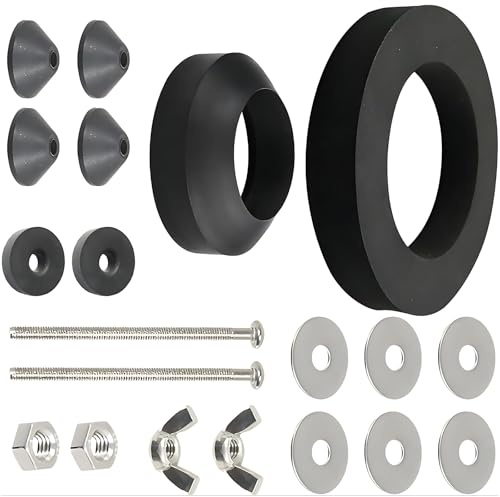Toilet Cistern Seal Kit, 304 Stainless Steel 100mm M6 Rubber Flat Washer, 1.5 Rubber Dome 2 Foam Washer Set