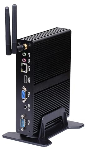 ANDAQI Fanless Mini PC, Desktop Computer, HTPC, Nano Kodi Box, Pentium N3510 N3520, Windows 11 / Linux Ubuntu, BM10, 2 x COM, VGA, HDMI, USB3.0, 4 x USB2.0, LAN, 8G RAM, 128G SSD