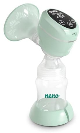 Neno Uno Milchpumpe Elektrisch Tragbare – Milch Pumpe Kabellos – Muttermilch Abpumpen mit Elektrischer Brustpumpe – mit 2 Milchbeuteln & Sauger – 6 Modi & 9 Stufen – BPA-frei – LED-Anzeige