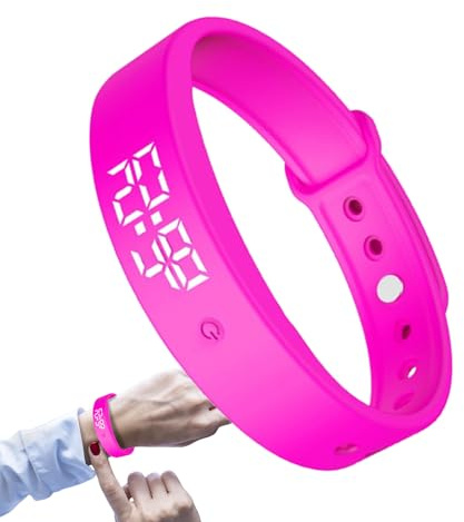 Bracciale con sveglia vibrante - Orologio timer in silicone ABS con 3 allarmi, promemoria pillola, promemoria idratazione | Bambini Adolescenti Adulti Uomini Donne Anziani Fitness Viaggi Dormitorio Pr