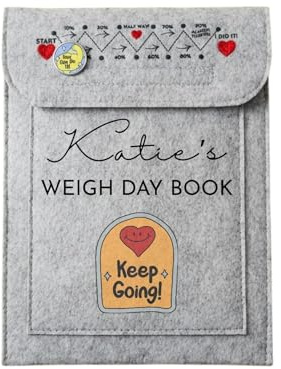 Maisie Moo Gifts Limited Personalised Weigh Day Keep Going Motivational Slimming Weight Loss Book Club Meeting Felt Pouch Bag Holder