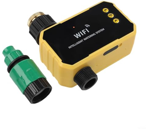 Solar Irradiation Timer with For Smart APP Control, WiFi Automatic Watering System for Garden, Solar Powered Sprinkler Controller with Rain Sensor, 1/2 Outlets(1 Outlet)