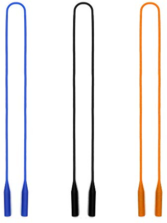 JM Elastic Silicone Eyeglasses Strap Holder Waterproof Glasses Retainer, Sports Sunglasses Chain 3 Pack Women Men Kids Mix Color