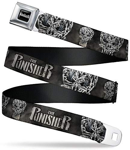 Buckle-Down Herren Seatbelt Belt The Punisher Regular Gürtel, Mehrfarbig, 1.5 Wide-Fits Pant Size 24-38