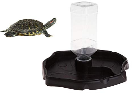 POPETPOP Reptile Water Dispenser-Reptile Waterer Automatische Nachfüllung Wasserspender Schildkröte Eidechse Schildkröte Wassertasse mit Flasche