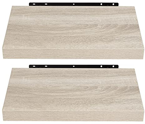 EUGAD Étagères Murale, Etagere Murale 40cm, Helle Holzmaserung MDF 2er