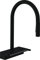 hansgrohe Küchenarmatur Aquno Select M81 (Wasserhahn Küche mit Abtropfsieb, 360° schwenkbar, ausziehbare Brause, hoher Komfort-Auslauf 170mm, 3 Strahlarten, Standardanschlüsse) Schwarz