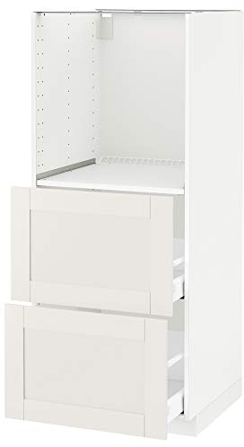 METOD/MAXIMERA Hochschrank mit 2 Schubladen für Backofen 60x61,8x148cm weiß/sävedal weiß