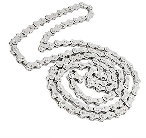 GOIYZTTR 9 velocità Catena per Bicicletta, 116 Maglie Catena Bici per Mountain Bike, Biciclette, Bici da Corsa, Bici da Strada, Antiruggine, 1/2 x 11/128 Pollici (Argento)