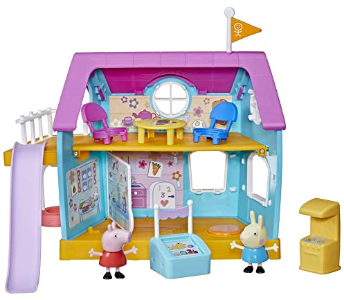 Peppa Pig Hasbro Kids Clubhouse Vorschulspielzeug mit Soundeffekten, inklusive 2 Figuren und 7 Zubehörteilen, ab 3 Jahren