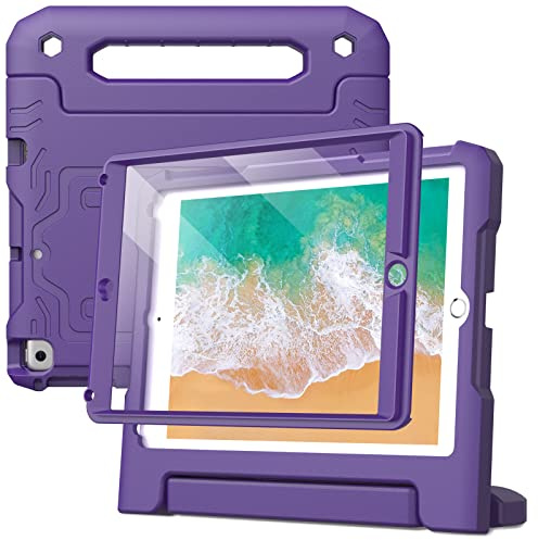 JETech Kinder Hülle für iPad 9,7 Zoll (6./5. Generation, Modell 2018/2017) mit Eingebaut Schutzfolie, Stoßfest Ganzkörpe Griff Ständer Tablet Schutzhülle (Lila)
