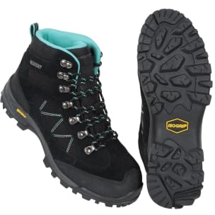 Mountain Warehouse Extreme Storm Womens Waterproof IsoGrip Boots | Lightweight Ladies Shoes with Deep Lugs for Great Grip, EVA Cushioned Footbed & Suede Upper, For Hiking, Dog Walking, Travel