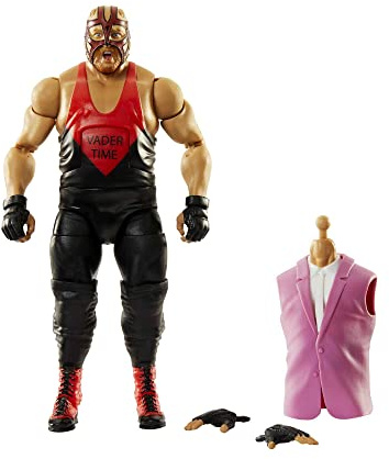 WWE HKP16 - Elite WrestleMania Royal Rumble Vader Actionfigur, bewegliches WWE Sammlerstück mit Zubehör, Spielzeug Geschenk für Kinder und Fans ab 8 Jahren