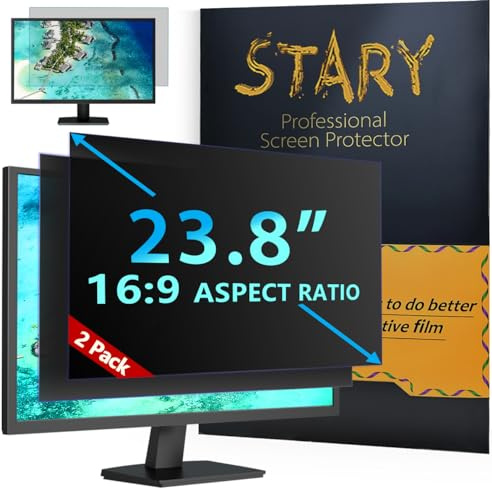 STARY 2 Stück Computer Bildschirm Blickschutzfilter für 23,8 Monitor 16:9 | Anti-Blaulicht Blendschutz Displayschutz,23,8 zoll Sichtschutzfolie Abnehmbare Privacy Screen Filter