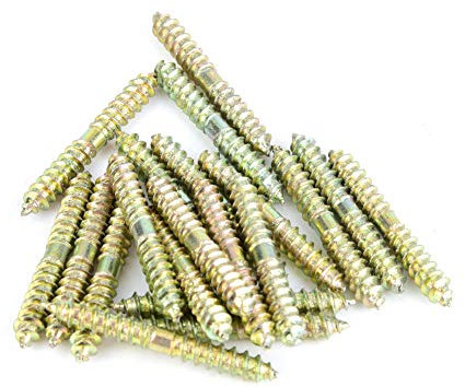 Tornillos Para Paneles De Yeso, Tornillo De Espiga 20 Piezas 5x40 Mm Tornillo De Espiga De Doble Extremo Conector De Muebles De Carpintería Tornillo De Doble Extremo Tornillo Autorroscante Para Conect