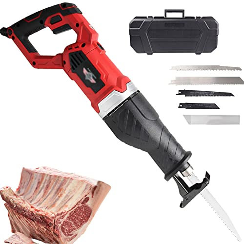 BONAD Bone Saw Cutting Machine 900W/1050W/1300W Meat Saw Machine for Commercial and Household for Wood Metal Plastic Cutting,Electric Hand Saw Meat Cutter Kit,Butcher Bone Band Saw,Red-1300W