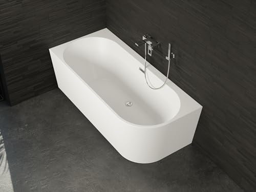 SPALINA Capri 160 Gauche - Bañera Semi-exenta Mural L. 160 x l. 76 cm