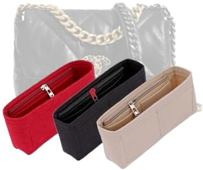 LinerLink Taschen-Organizer für Chanel 19 Klappentasche (Taschengröße (L x H x T): 26 x 16 x 9 cm, handgefertigter Taschen-Organizer, individueller Tascheneinsatz, 2 mm Filztascheneinsatz,