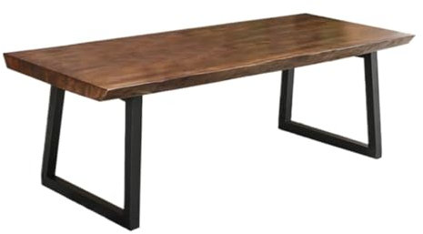 FENGJISUN Schreibtisch Computertisch Moderner Computertisch, Massivholz, Schreibtischplatte, Dicke 5 cm, Schmiedeeisenrahmen, Schreibtisch Für Zuhause, Spieltisch Bürotisch(140x70x75cm)