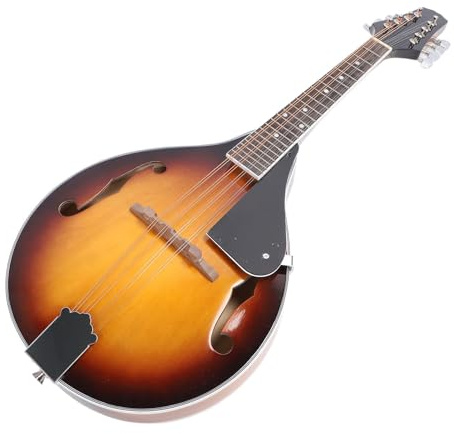 Mandolininstrument set, traditionell A-formad mandolin stålsträngar högerhänt spela vintage 8-strängad akustisk mandolin instrument med strängar väska plektrum rengöringsduk