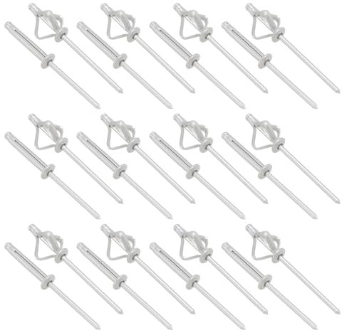 OTOTEC 100 Pezzi Rivetti A Testa Larga Esplosiva A Tre Pieghe Rivetti A Testa Piatta Per Telaio Armadi Pannelli In Lamiera Porte E Finestre Veicoli 4x25mm