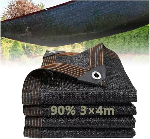 alouweekuky Filet D'Ombrage 3x4m, Voile D'Ombrage avec œIllets, Protection 90-95% UV, Toile D'Ombrage pour Pergola,Terrasse,Plantes,Serre,Poulailler