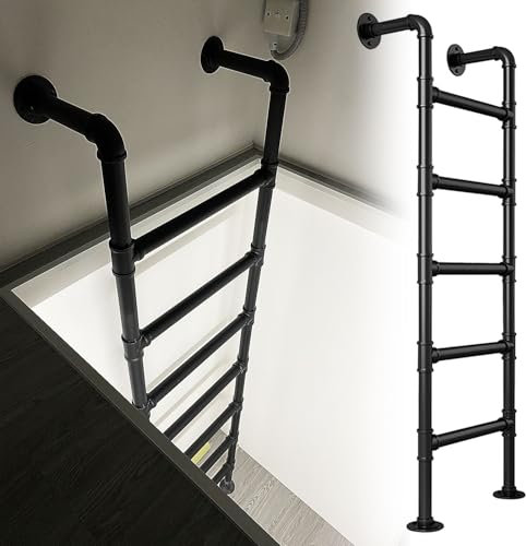 Scala a gradini in ferro battuto da parete, in metallo, per la casa, soppalco, resistente, per letto a castello, scaletta di sicurezza, multiuso, 240 cm