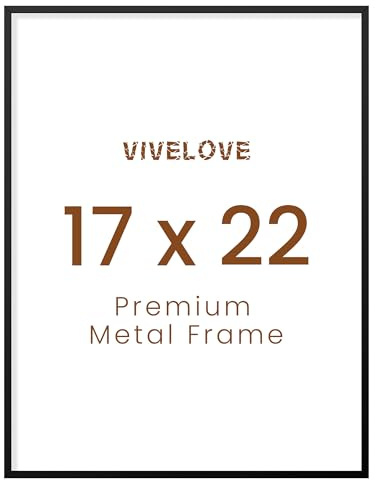 Vivelove 17x22 Metal Picture Frame, Black Aluminum Picture Frames with Tempered Glass, Wall Mounting Horizontally or Vertically, for Hanging Diploma, Certificates and Decor for Wall-1Pack