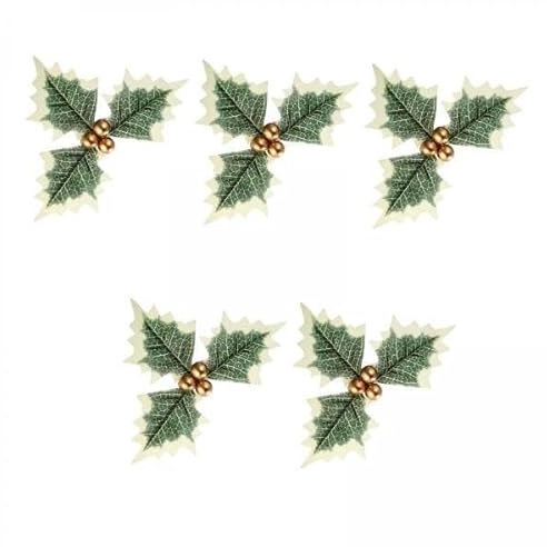 Generic 3x 5x Bacche di Natale con Foglie di Agrifoglio per Decorazioni