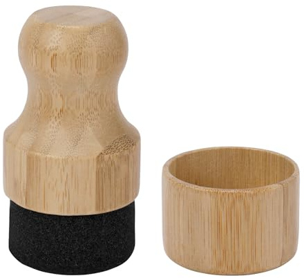 Applicateur de Cire pour Planche à Découper, Rond Applicateur d'Huile et de Cire Minérale pour Bois avec Couvercle pour Boucher en Bois Blocs Spatules Cuillères Ustensiles(Couleur Bois)