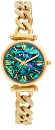 Fossil Orologio Carlie da donna, Movimento al quarzo a tre lancette in tonalità oro con cinturino in acciaio inossidabile