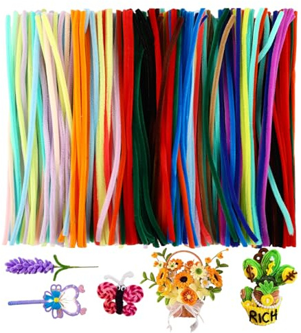 Atliberswo 300 Stück Pfeifenreiniger – 22 Farben Pfeifenputzer zum Basteln – Chenilledraht 30cm x 6mm – Pipe Cleaner für DIY, Deko & Kunstprojekte