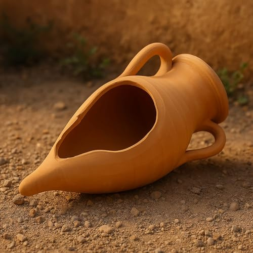 Generico Amphore à pointe sculptée en terre cuite 42 cm