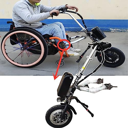 Kit de conversión de silla de ruedas eléctrica de 500 W, batería de litio de 48 V, alcance de 55/65 km, 3 velocidades, luz delantera, sistema amortiguador