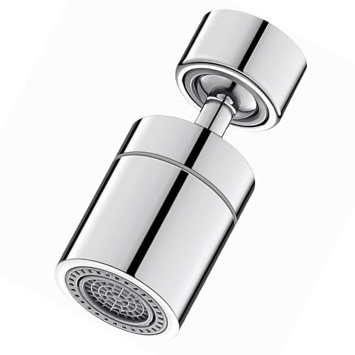 360°Swivel Faucet Aerator and Spray Head, Dual Function Sprayer with Soft Bubble Stream,Strong Spray,Universal M22/F22 Adapter for Kitchen Sink and Bathroom Basin, Splash Proof and Water Saving