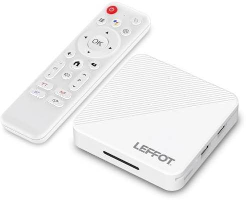 LEFFOT H313 Android 14.0 TV Box 2025, 4K Ultra HD TV Streaming Media Player, 2GB RAM + 16GB ROM, Box Android TV per Home TV Streaming, Supporto Controllo Vocale, 2.4G & 5G WiFi 6, BT 5.4, USB 3.0