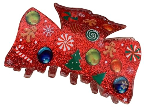 Pinzas Para El Pelo De Navidad Horquillas Grandes Y Lindas De Gingerbread | Accesorios De Cabello Para Mujeres Y Niñas Festivos Para Familia, Niñas, Cumpleaños Y Año Nuevo
