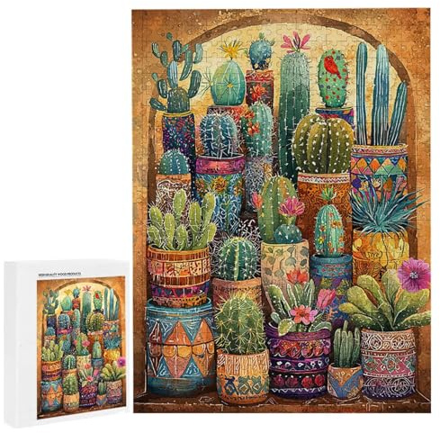 Puzzles 2000 Pieces for Adults jigsaw Puzzles for Adults 2000 Piece Puzzle Challenging & Brainteasing Educationa Game for The Whole Gifts for Men, jigsaw Puzzle Theme: (Cactus Flower Pot) h-861