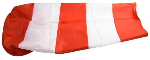 Lawnoval Windsack für Flughafen mit reflektierenden Streifen, 60 cm, 80 cm, 100 cm Länge, Ripstop-Polyester, Windmesssocke, Gartendekoration, 100 cm