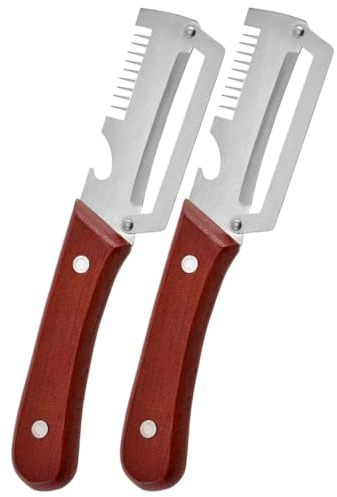 Generico Pelapatate Multifunzione 3 in 1 Acciaio Inossidabile, Pelaverdure con Manico in Legno E Apribottiglie, Utensile Cucina per Sbucciare Patate Zucche Frutta E Verdura