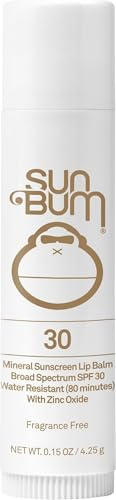 Sun Bum Mineral Sunscreen Lip Balm LSF 30 – Hawaii Act 104 konform (Octinoxat- und Oxybenzonfrei) – Zinkbasierter Breitspektrum UVA/UVB-Lippenschutz – 4,3 g Stick