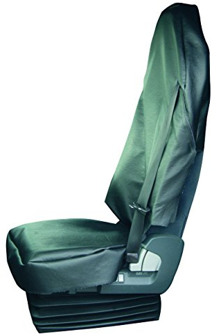 Preiswert&Gut LKW Sitzbezug Kunstleder 1TLG - Zubehör Innenraum mit großzügige Kopfstützenabdeckung - Schonbezug mit Gurtschlitz - Fahrer Geschenke - Kompatibel Wohnmobil Ducato Camper Hymer