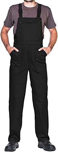 MAZALAT work wear Salopette da Lavoro Uomo, Taglie Grandi S-3XL, Made in EU, Colori Diversi, Tuta da Lavoro Uomo Qualità, Nero, S