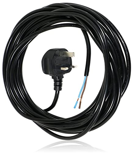 SPARES2GO 8.4M Metre Black Cable Mains Power Lead for Mac Allister Lawnmower & Garden Strimmer (UK Plug)