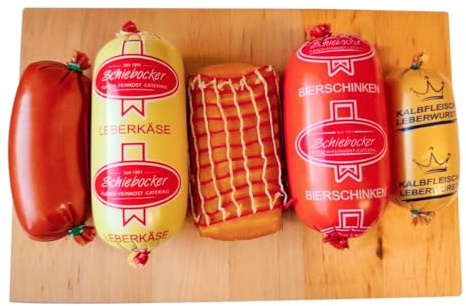 Hausmacher Wurstpaket Brotzeit Set | Leberkäse | Kalbfleisch-Leberwurst geräuchert | Bierschinken | Teewurst | Käse 975 g